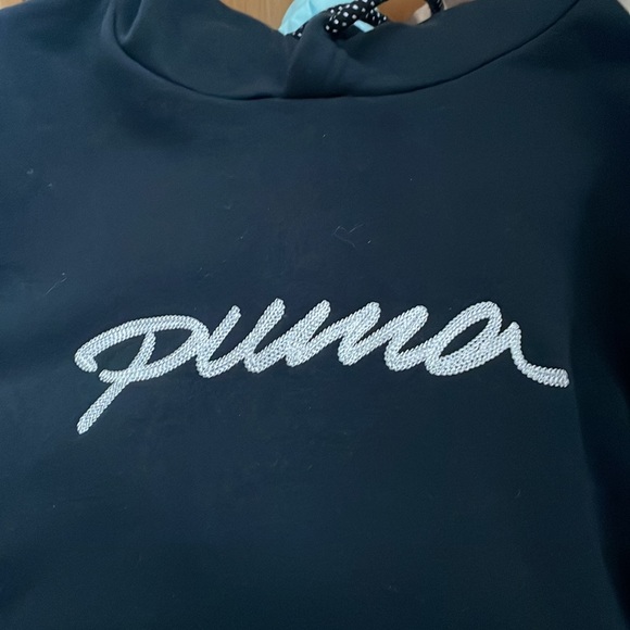 Puma Hoodie Fleece Sweatshirt With Embroidered Chest Logo. - Picture 7 of 9